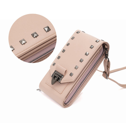 Women’s Rivet Design Mobile Phone Shoulder Bag