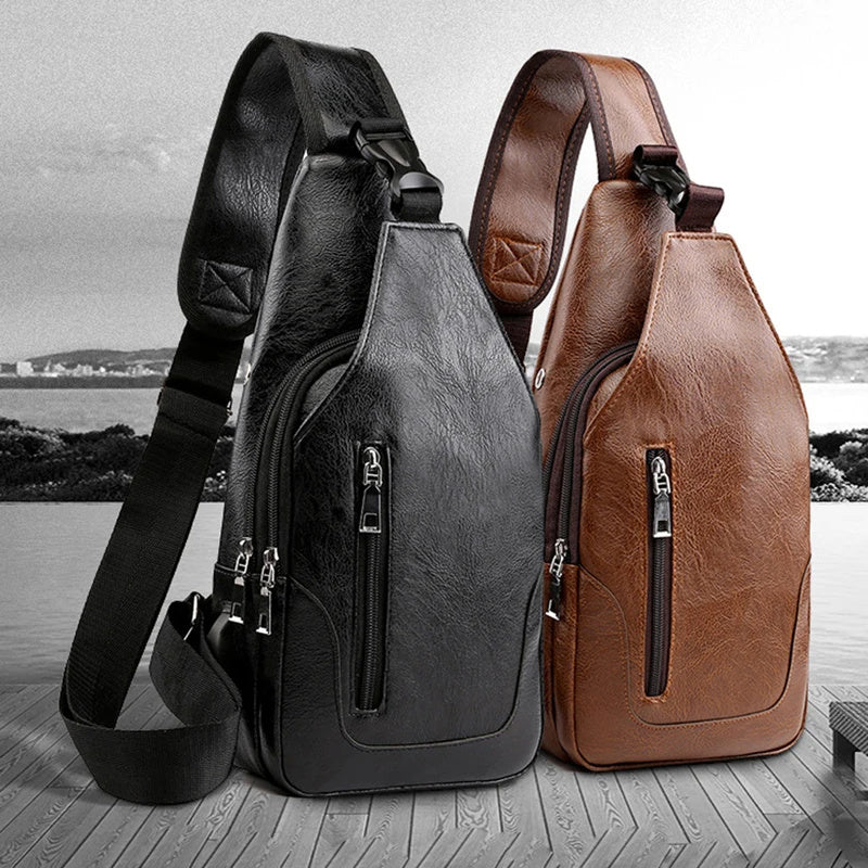 Men’s Luxury Leather Chest Bag