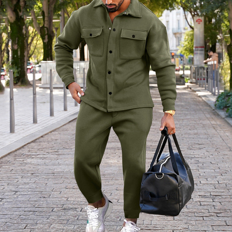 Men’s Classic Suede Single-Breasted Suit