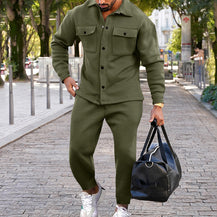 Men’s Classic Suede Single-Breasted Suit