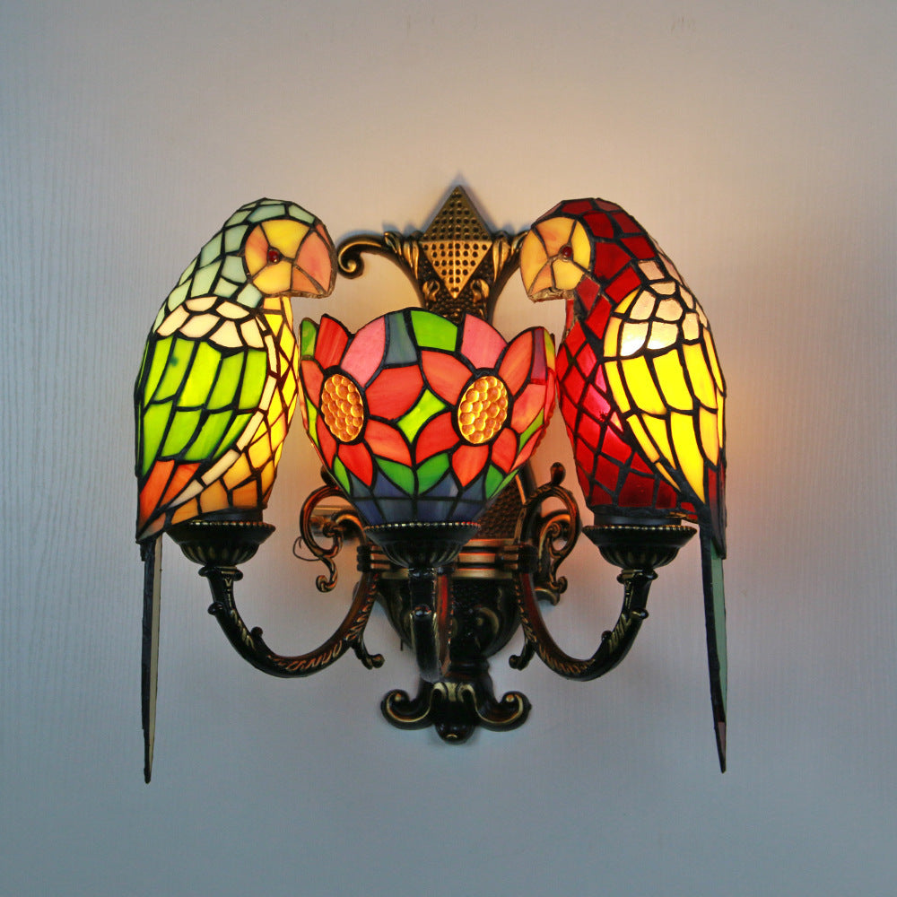 Unique Colorful Multi-Head Parrot Design Lampshade