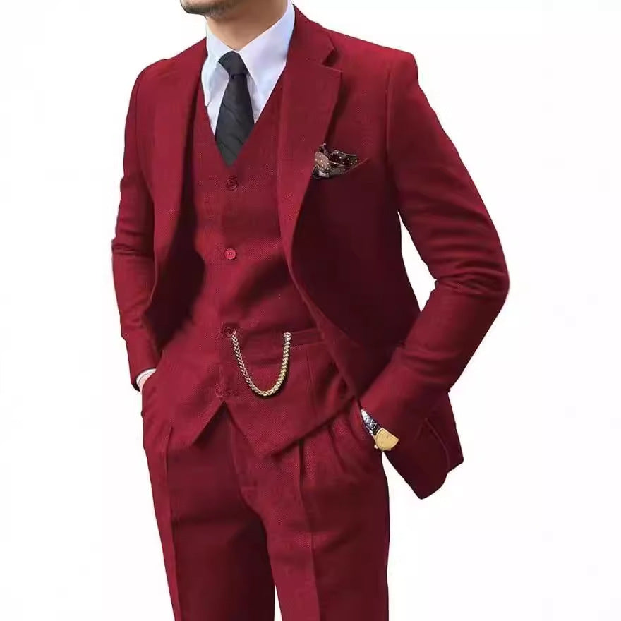 Men’s Herringbone Slim-Fit Suit