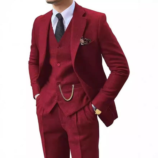 Men’s Herringbone Slim-Fit Suit