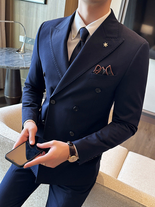 Double-Breasted Business Suit for Men