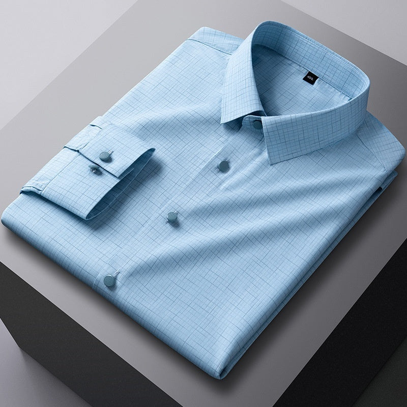 Men’s Striped Bamboo Fiber Long-Sleeve Shirt