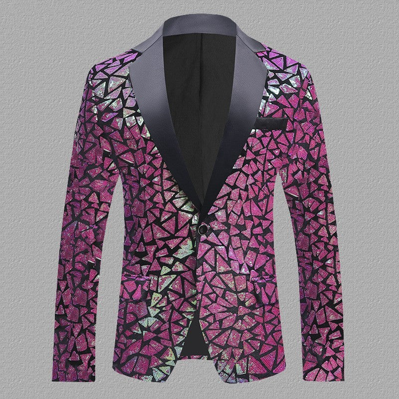 Men’s Velvet Sequined Performance Suit
