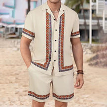 Men’s Summer Vacation Wear Two-Piece Set