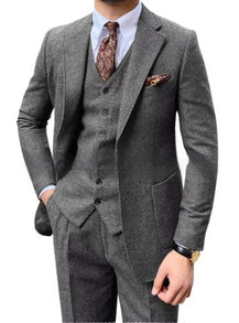 Men’s Herringbone Single Breasted Suit