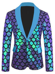 Men’s Dazzling Color Velvet Sequined Costume