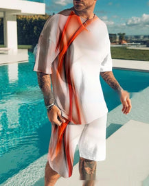 Men’s Stylish Gradient Short Sleeve Set