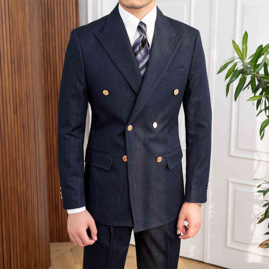 Men’s New Slim Fit Double Breasted Suit