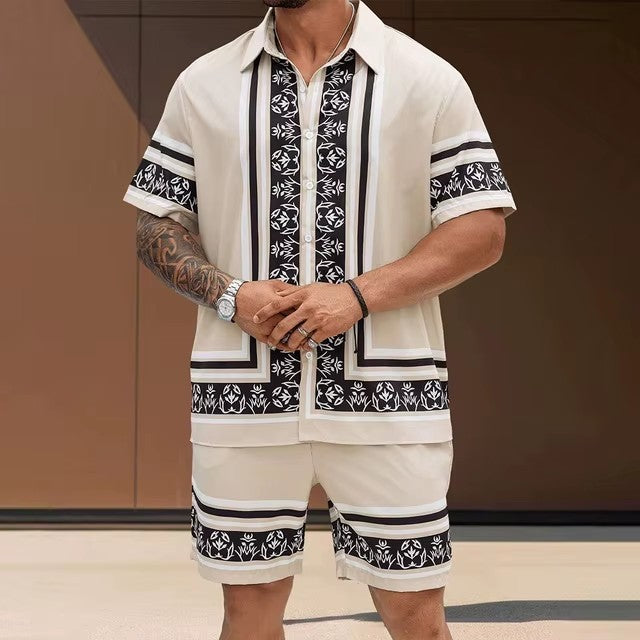 Men’s Summer Vacation Wear Two-Piece Set