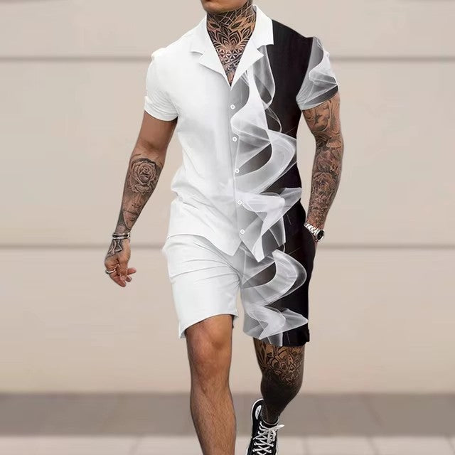 Men’s Summer Vacation Wear Two-Piece Set