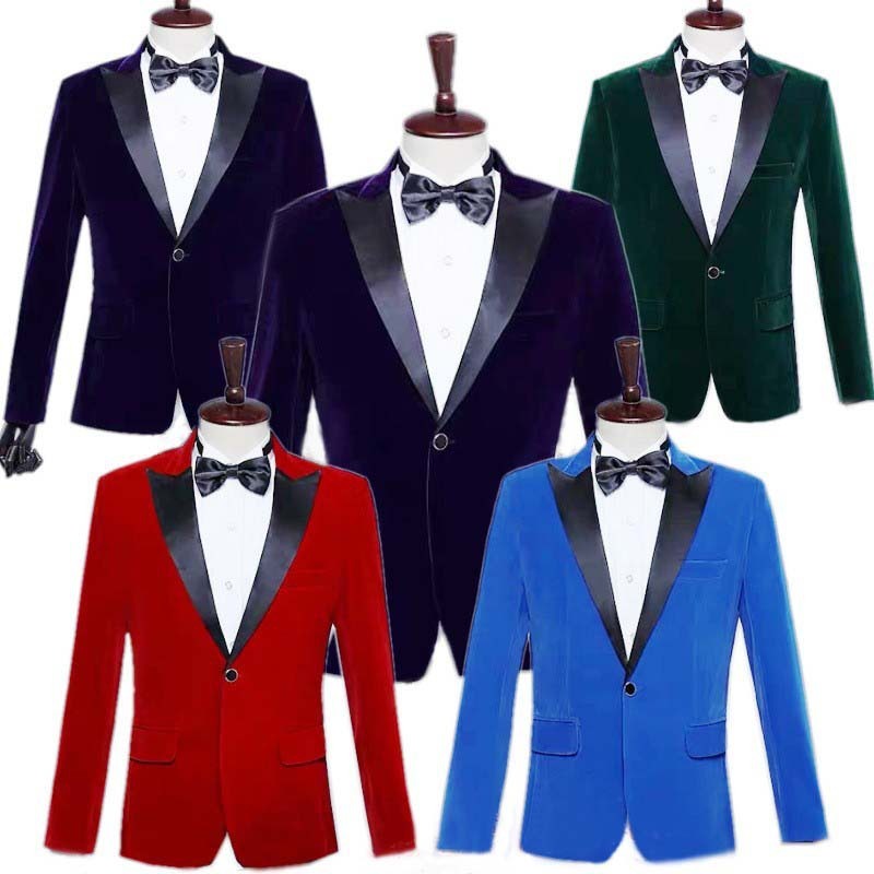 Men’s  Velvet Jacket for Stage Performance