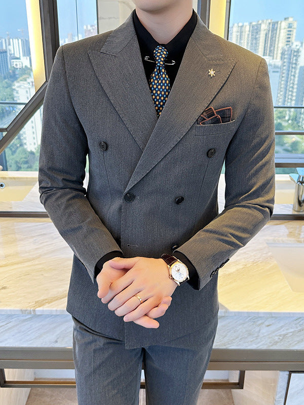 Double-Breasted Business Suit for Men