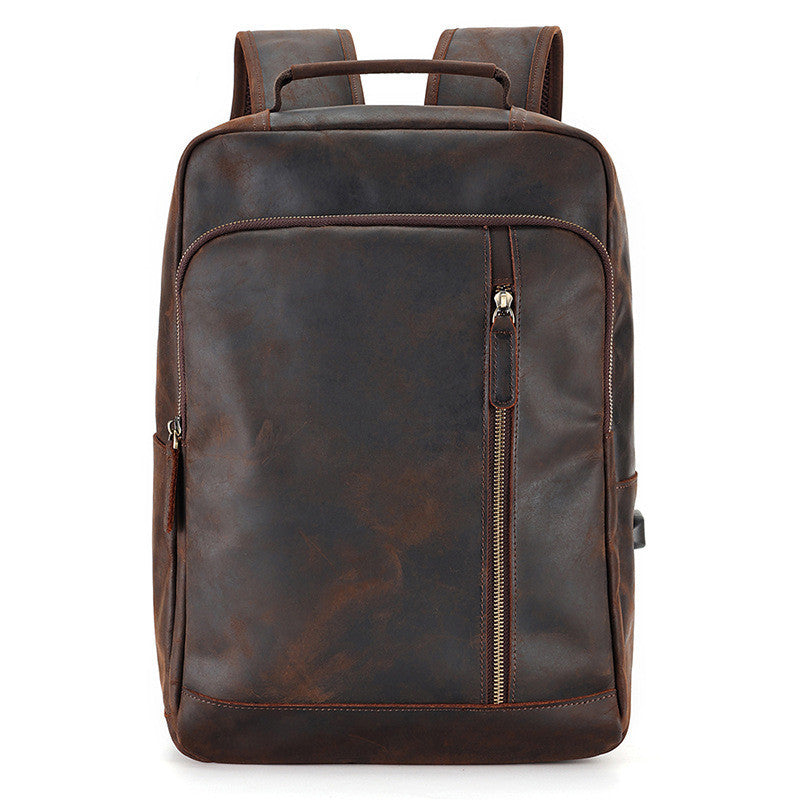 Men's Crazy Horse Leather Backpack