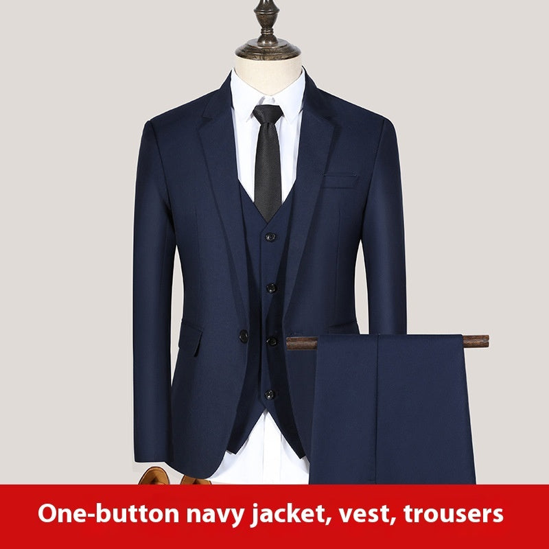 One Button Navy Jacket with Trousers for Men