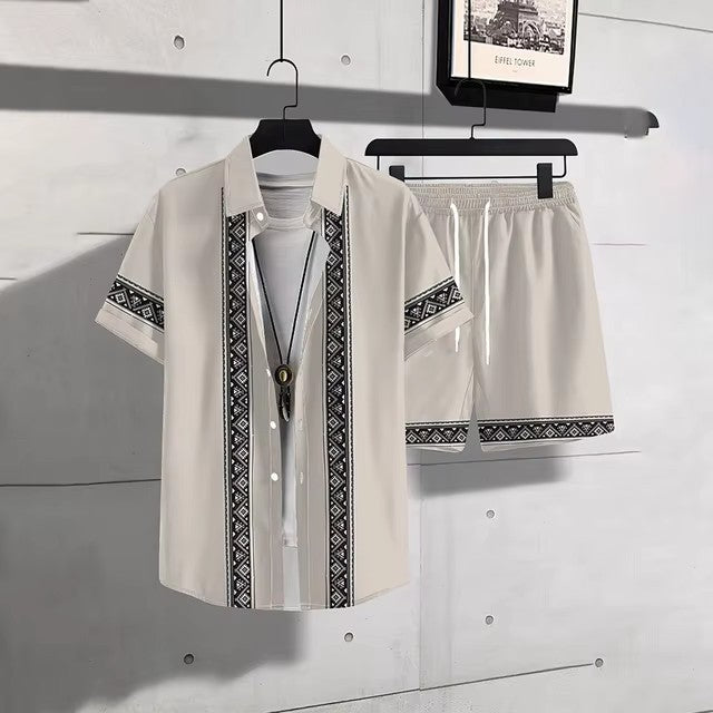Men’s Summer Vacation Wear Two-Piece Set