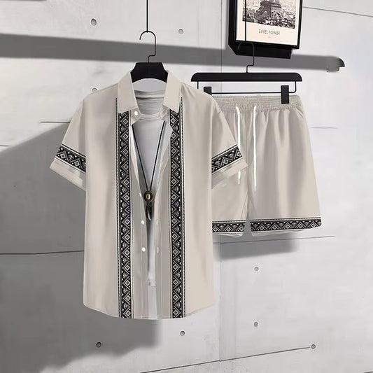 Men’s Summer Vacation Wear Two-Piece Set