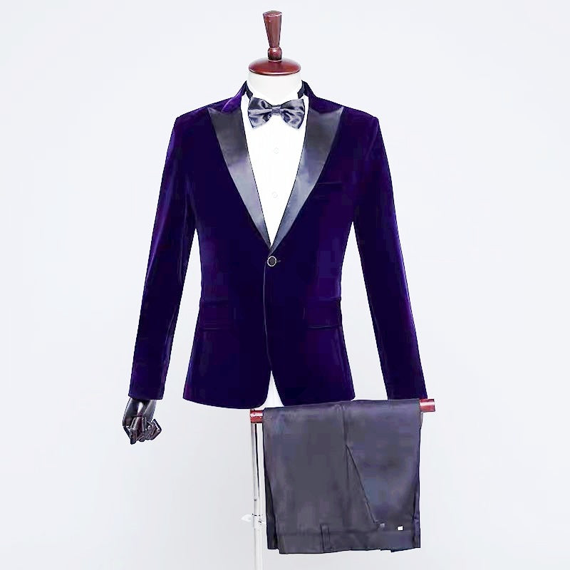 Men’s  Velvet Jacket for Stage Performance