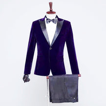 Men’s  Velvet Jacket for Stage Performance