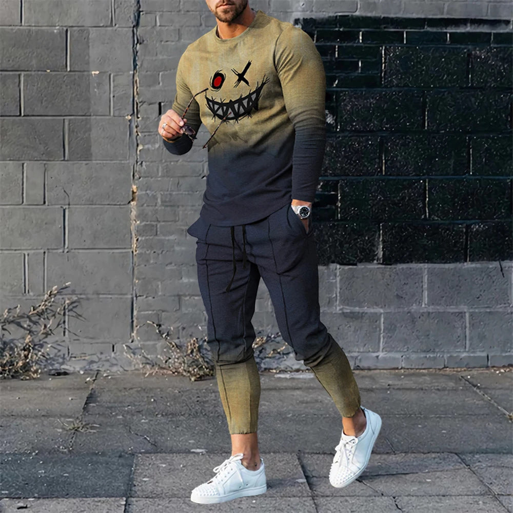 Men’s Trendy 3D Digital Print Casual Set