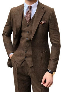 Men’s Herringbone Single Breasted Suit