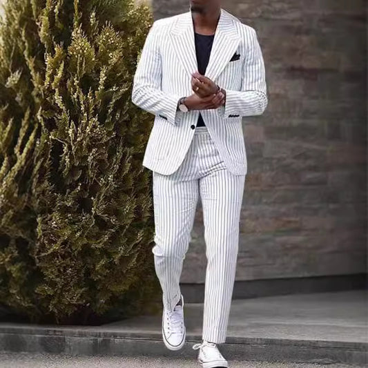 American Style Men’s White Business Suit