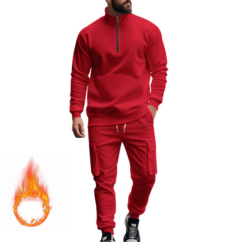 Men’s American Style Fleece-Lined Zipper Jacket