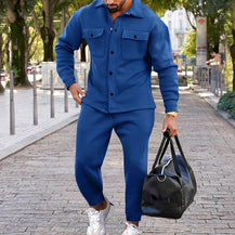 Men’s Classic Suede Single-Breasted Suit