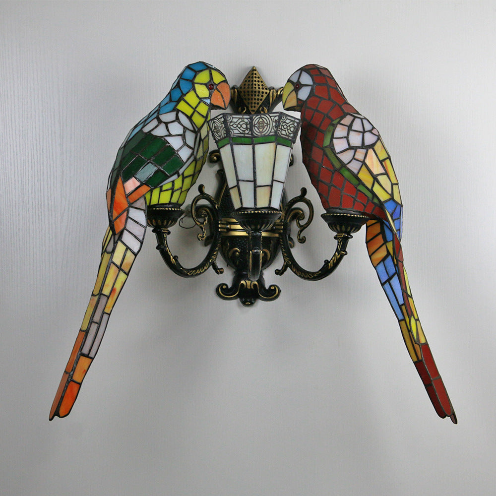 Unique Colorful Multi-Head Parrot Design Lampshade