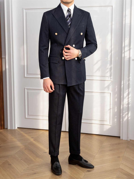 Men’s New Slim Fit Double Breasted Suit