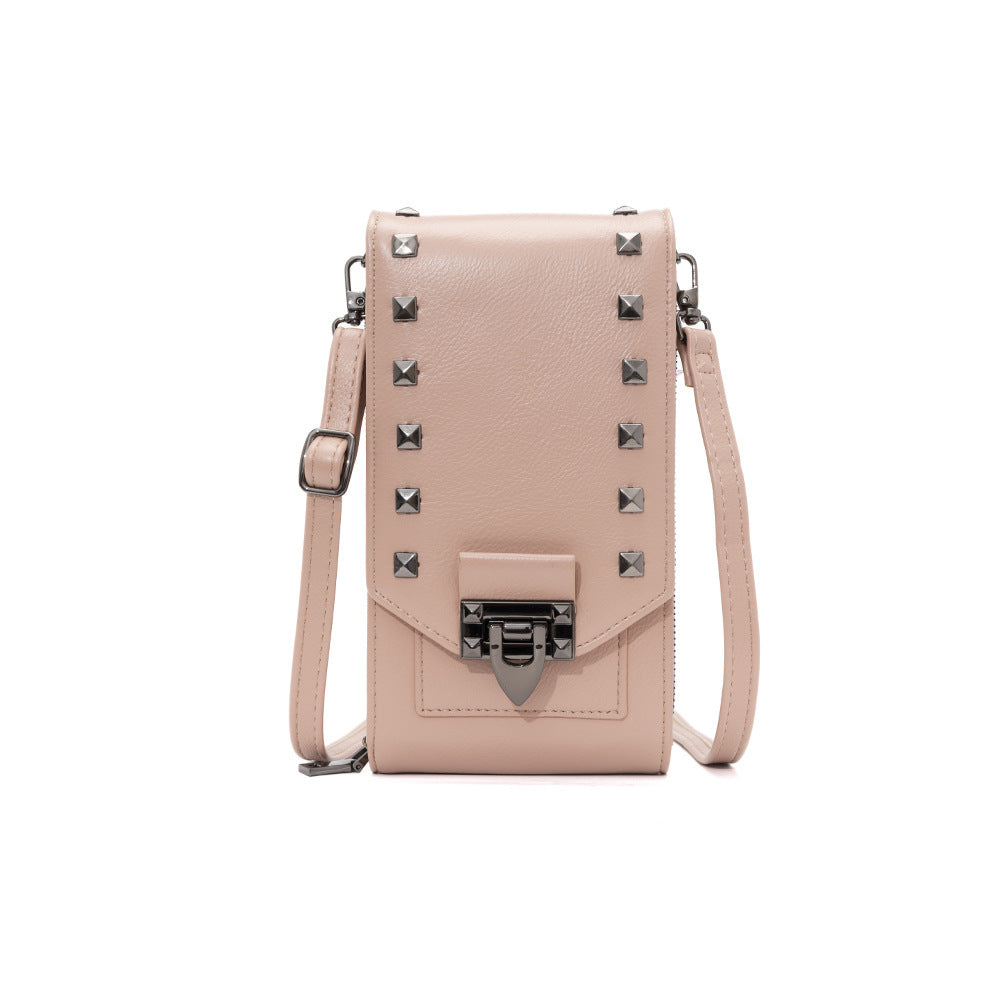 Women’s Rivet Design Mobile Phone Shoulder Bag