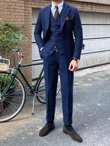Men’s Retro Herringbone Wool Suit