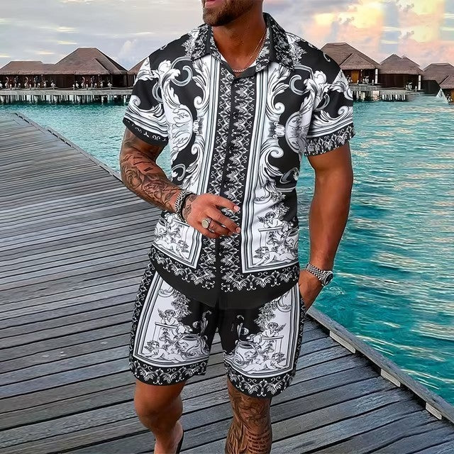 Men’s Summer Vacation Wear Two-Piece Set