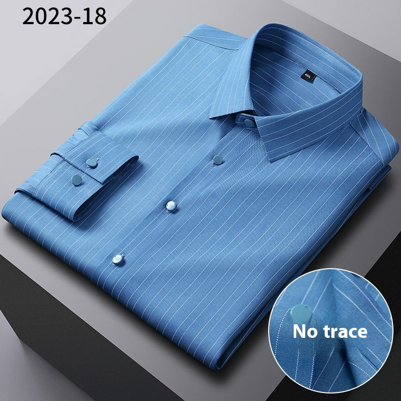 Men’s Striped Bamboo Fiber Long-Sleeve Shirt