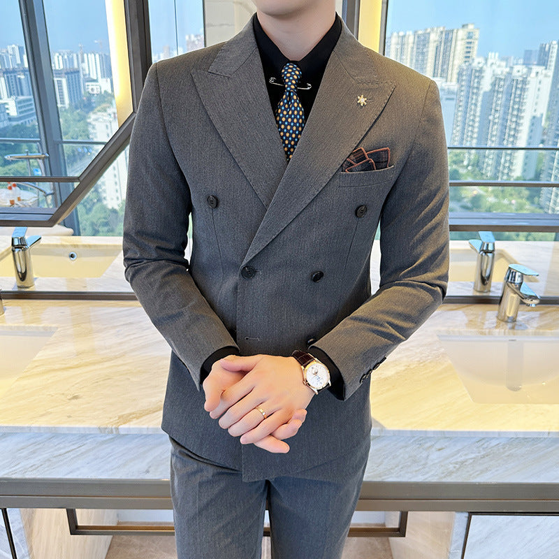 Double-Breasted Business Suit for Men