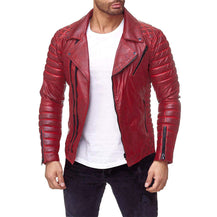 Men’s Zippered PU Leather Jacket