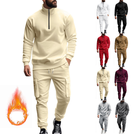 Men’s American Style Fleece-Lined Zipper Jacket
