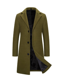 Long Single-Breasted Windbreaker Jacket