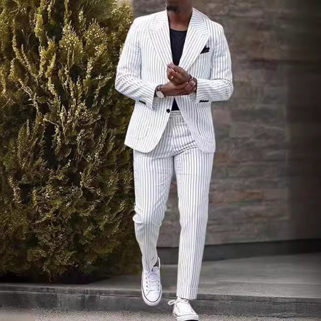 American Style Men’s White Business Suit