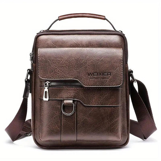 Unisex Textured Business Shoulder Bag for Men