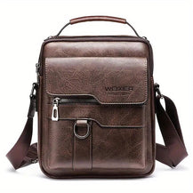 Unisex Textured Business Shoulder Bag for Men