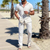 Men’s Polo Collar Shirt and Trousers Set