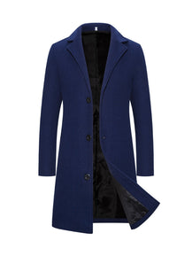 Long Single-Breasted Windbreaker Jacket