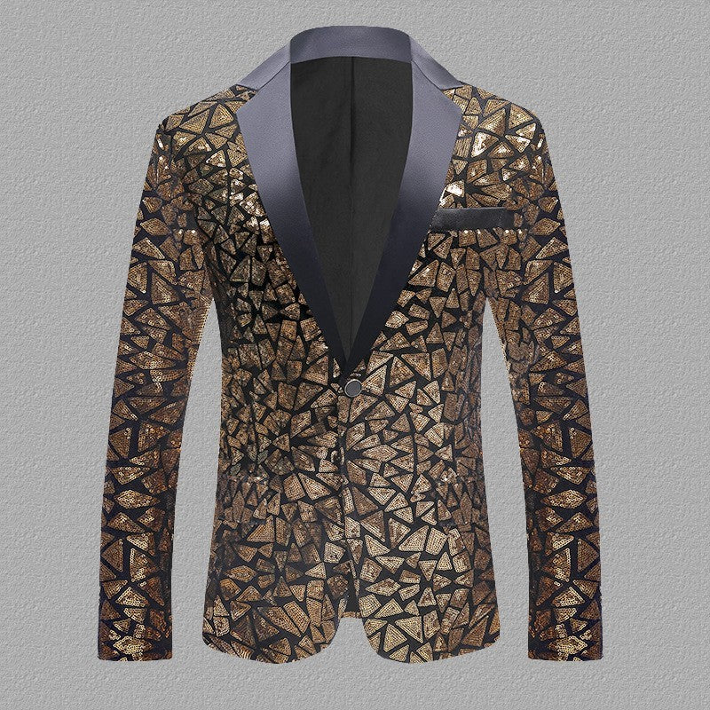 Men’s Velvet Sequined Performance Suit