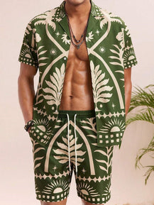 Men’s Trendy 3D Print Two-Piece Set