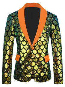 Men’s Dazzling Color Velvet Sequined Costume