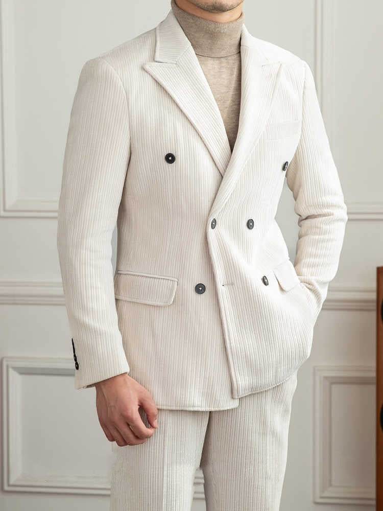 Men’s Stylish Double-Breasted Light Luxury Suit