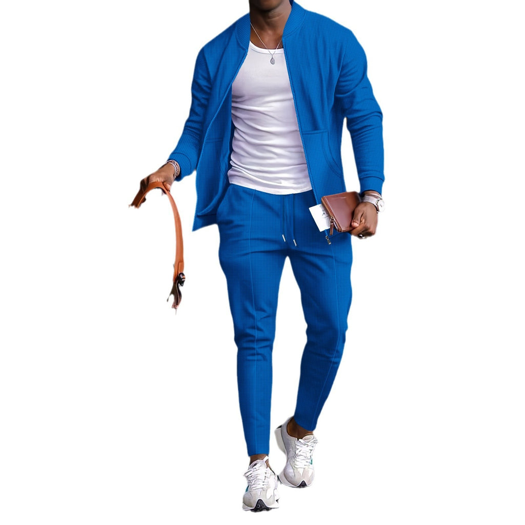 Men’s Baseball Uniform Jacket with Zipper Coat Set